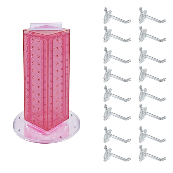 Four-Sided Revolving 4''W x 12''H Pegboard Counter Display w/ 16 2'' Hooks